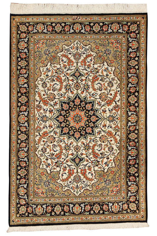 タギーペルシャ絨毯　クムシルク絨毯 