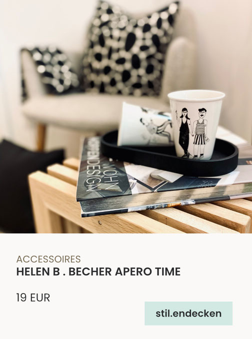Helen B Tasse Coffee Now auf warmem Untergrund ·  handgezeichnetes Porzellan · stil.leben