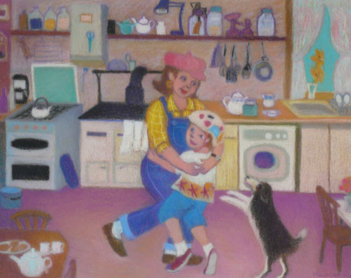 Today is the day with Grandma 42.5cmx52.5cm (sold)
