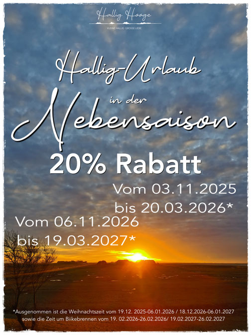 20 Prozent Rabatt auf Hallig-Urlaub in der Nebensaison