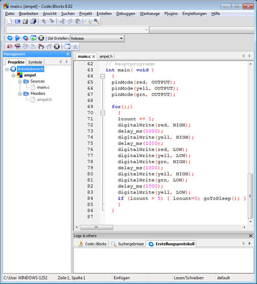 Quellcode der Ampelsoftware