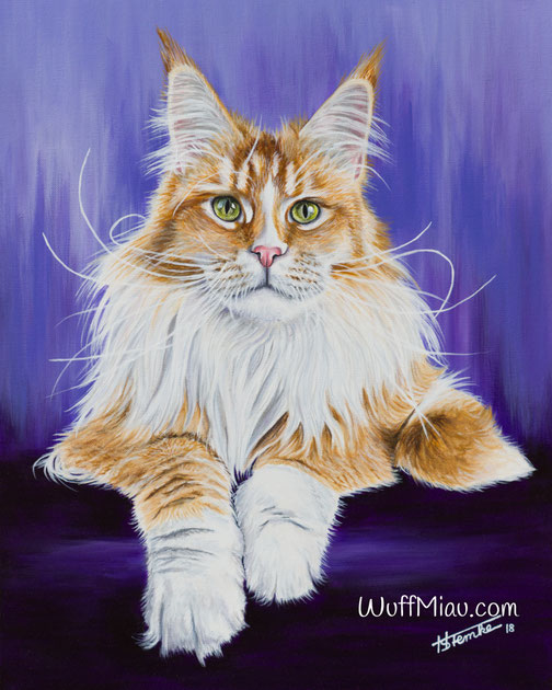Katzengemälde "Main Coon - Sweet Proud Tigers Kassandra"