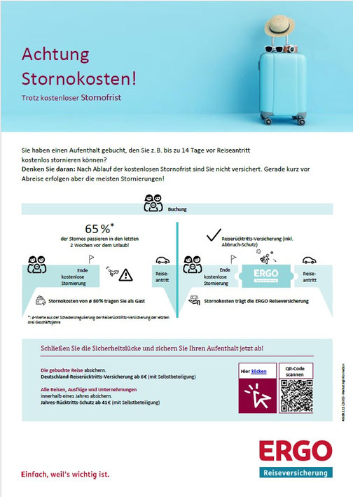 PDF-Reiseschutz-Flyer der ERGO Reiseversicherung Stornokosten