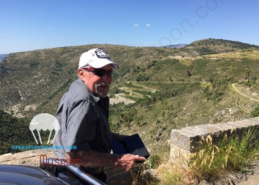 Bob WEBBER on the way up to col de Braus, maritims Alps; 72 years after WWII