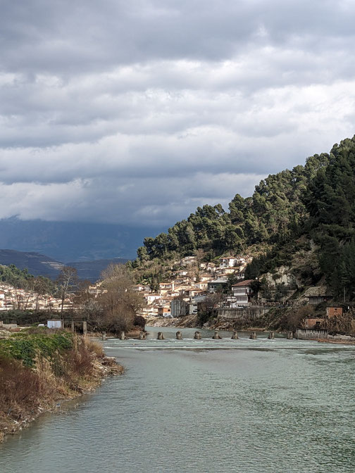 Scenic river on the way to Berat