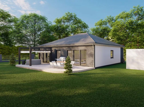 Bärenhaus Flachdach- Bungalow Fertighaus-Nord