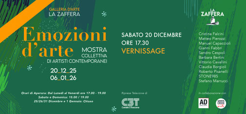 Emozioni d'arte - collettiva di arte contemporanea a cura di Alberto Desirò - Galleria La Zaffera