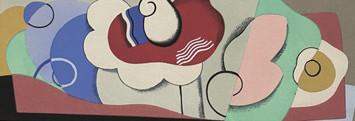 Georges VALMIER (1885-1937) d'après Composition circa 1930 Pochoir sur vélin, visible à la galerie agnes thiebault, Paris 