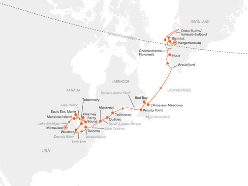 INS2811 Reiseroute mit HANSEATIC inspiration