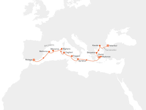 EUX2817 Reiseroute mit MS EUROPA 2