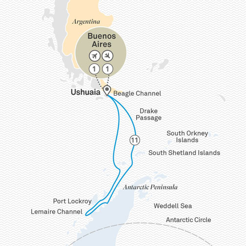 Routenplan Scenic Eclipse - Antarctica in Depth