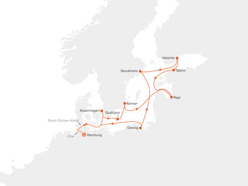 EUR2817 Reiseroute mit MS EUROPA