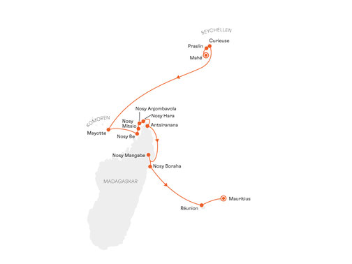 NAT2802 Reiseroute mit HANSEATIC nature