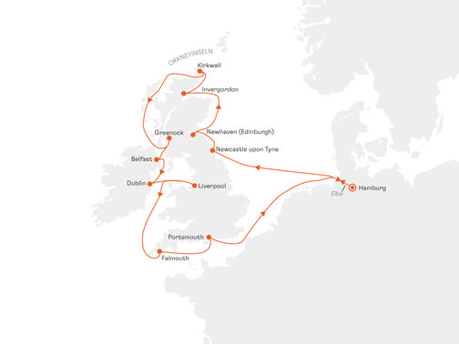 EUR2820 Reiseroute mit MS EUROPA
