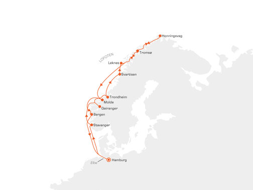EUX2812 Reiseroute mit MS EUROPA 2