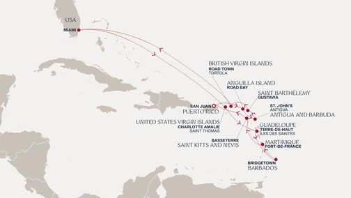 Routenkarte: Mit der EXPLORA I von San Juan nach San Juan (Puerto Rico)