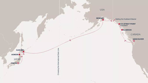 Reiseroute EXPLORA III Grand Journeys - Explora Journeys