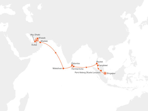 EUX2900 Reiseroute mit MS EUROPA 2