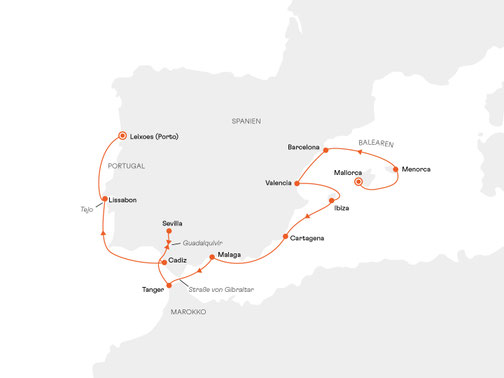 NAT2811 Reiseroute mit HANSEATIC nature