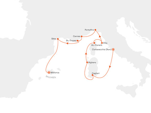 EUX2822 Reiseroute mit MS EUROPA 2