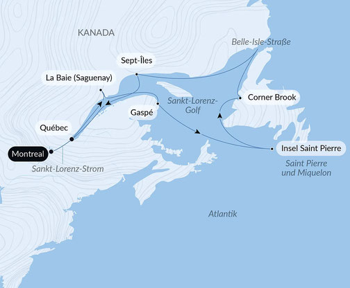 Reiseroute Le Champlain von PONANT - Mittelamerika Naturschutzgebiete und Karibik Routenkarte 