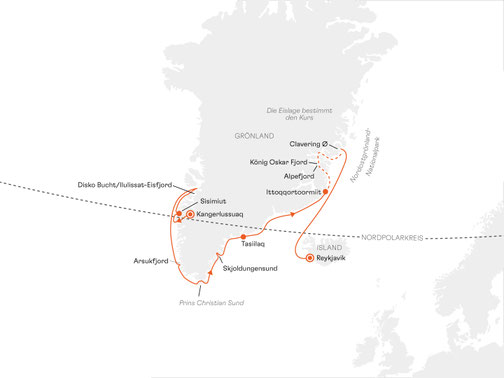 SPI2813 Reiseroute mit HANSEATIC spirit