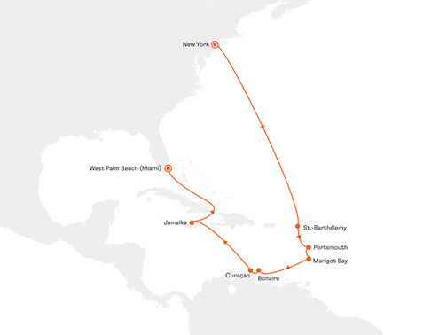 EUR2628 Reiseroute mit MS EUROPA