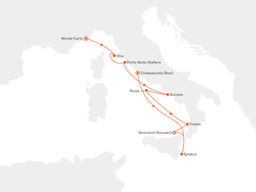 EUR2813 Reiseroute mit MS EUROPA