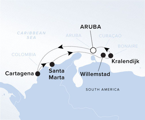 Evrima Routenkarte Karibikreise - Ritz Carlton