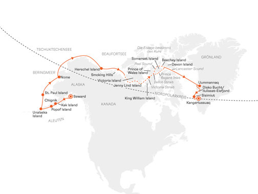 SPI2812 Reiseroute mit HANSEATIC spirit