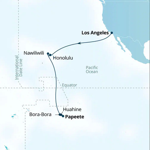 Route der Seabourn Sojourn - Etappenreise 2026 Hawaii