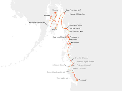 Routenkarte HANSEATIC inspiration INS2610