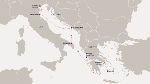 EXPLORA I Mittelmeerraumreise Routenkarte - Explora Journeys