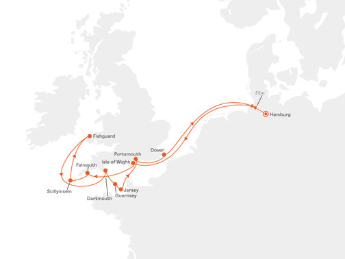 EUX2813 Reiseroute mit MS EUROPA 2