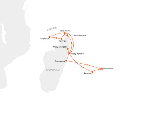 NAT2800 Reiseroute mit HANSEATIC nature