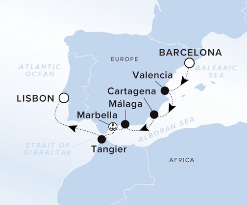 Ilma Routenkarte Mittelmeerreise - Ritz Carlton