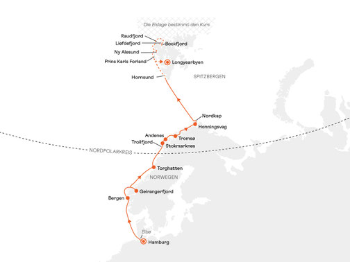 NAT2814 Reiseroute mit HANSEATIC nature