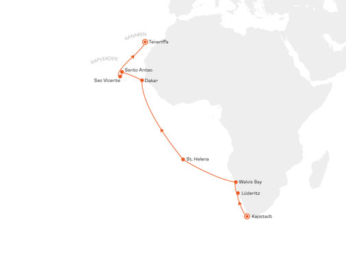 EUR2810 Reiseroute mit MS EUROPA