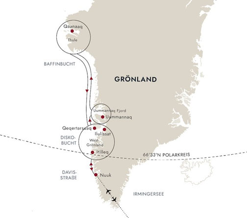 Reiseroute Nuuk nach Nuuk 