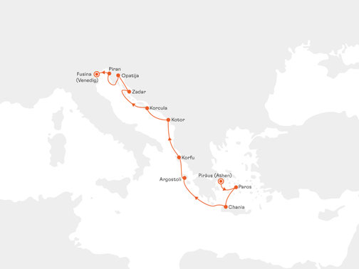 EUX2819 Reiseroute mit MS EUROPA 2