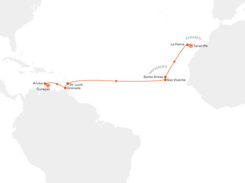 EUX2805 Reiseroute mit MS EUROPA 2
