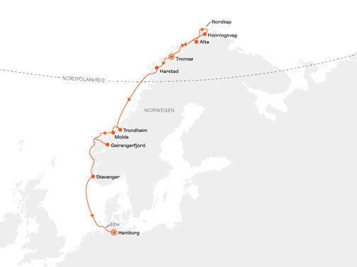 NAT2826 Reiseroute mit HANSEATIC nature