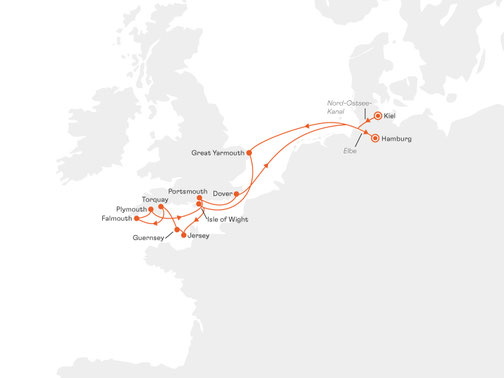 EUR2819 Reiseroute mit MS EUROPA