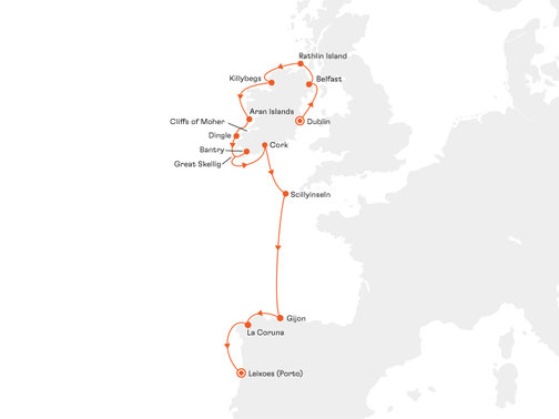 SPI2815 Reiseroute mit HANSEATIC spirit