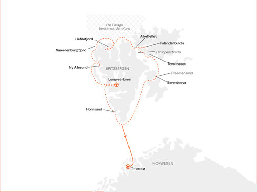 NAT2815 Reiseroute mit HANSEATIC nature
