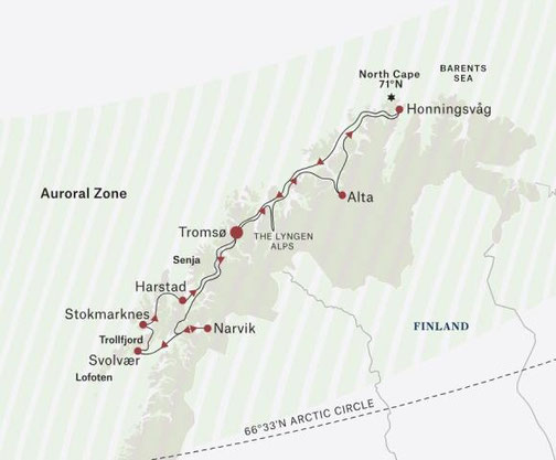 Reiseroute Tromsø nach Tromsø