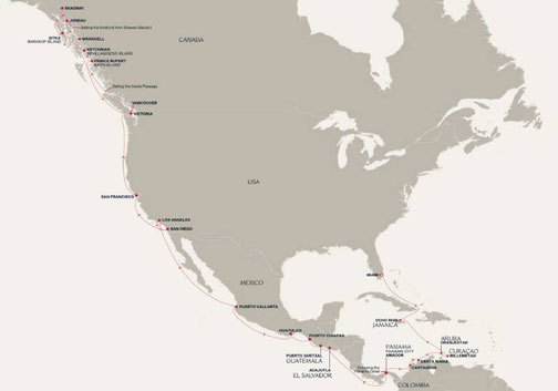 Reiseroute EXPLORA III Grand Journeys - Explora Journeys
