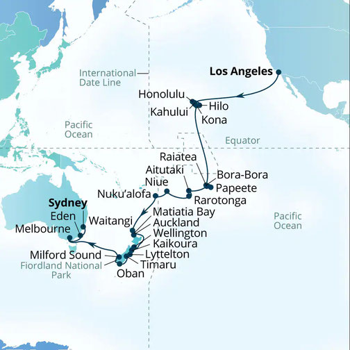 Route der Seabourn Odyssey - Asien