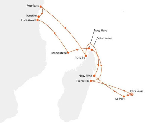 Routenkarte MS EUROPA EUR2601