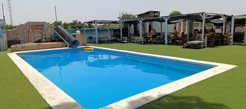zona de piscina en el paintball Cordoba